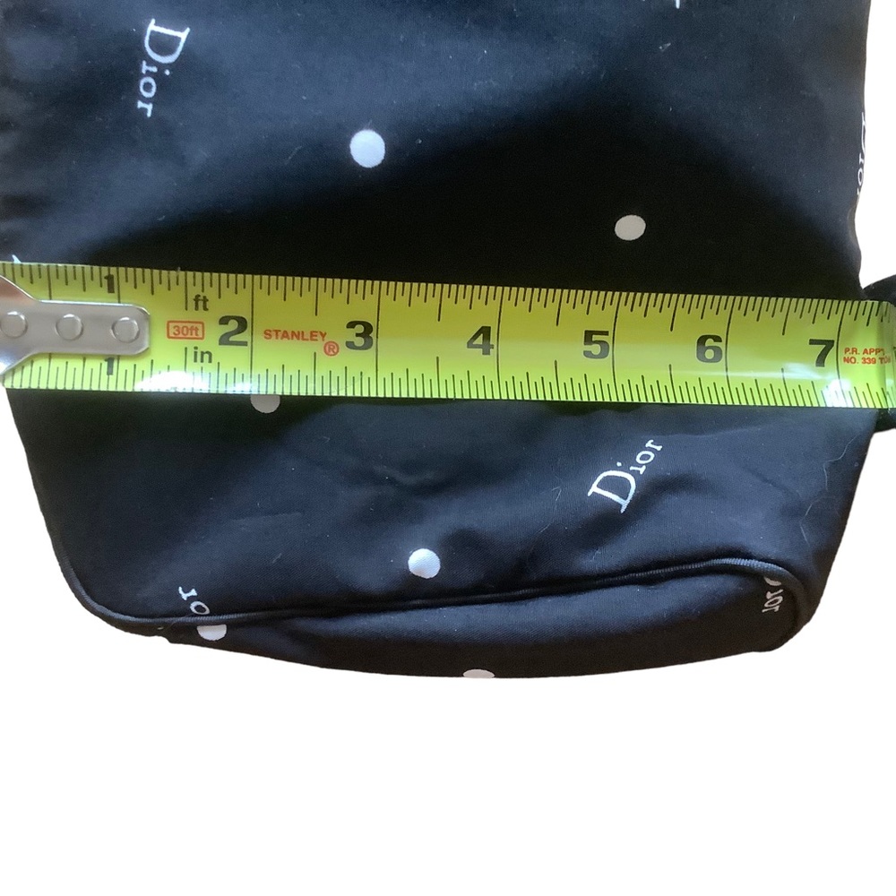 Dior vintage 80s makeup bag pouch and accessories canvas black polka dot pattern - Picture 8 of 8